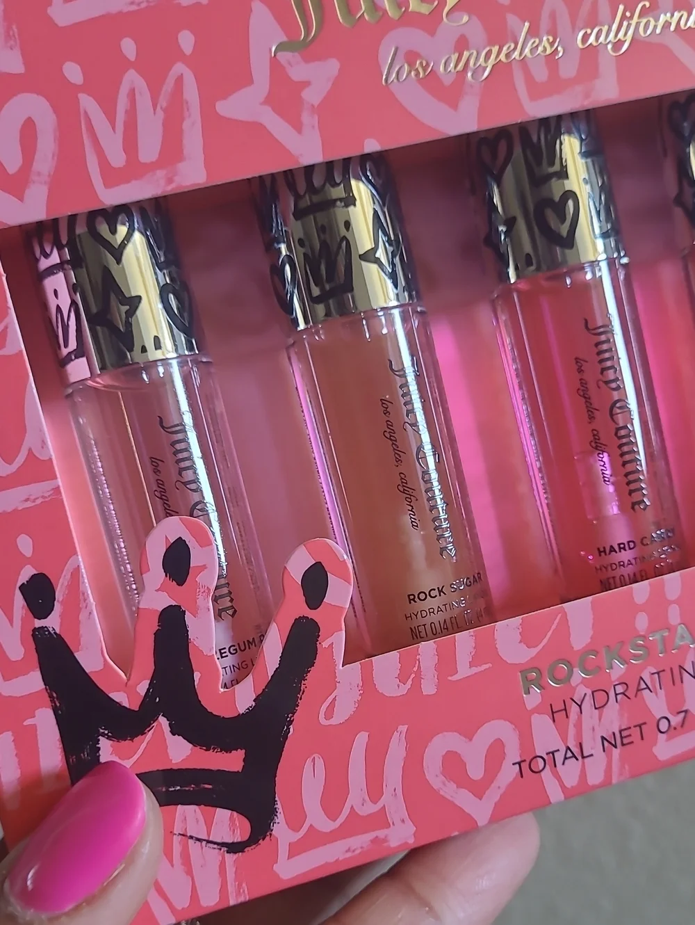 Juicy Couture Rockstar Shine Hydrating Lip Oil Set - Pink & Coral Mix